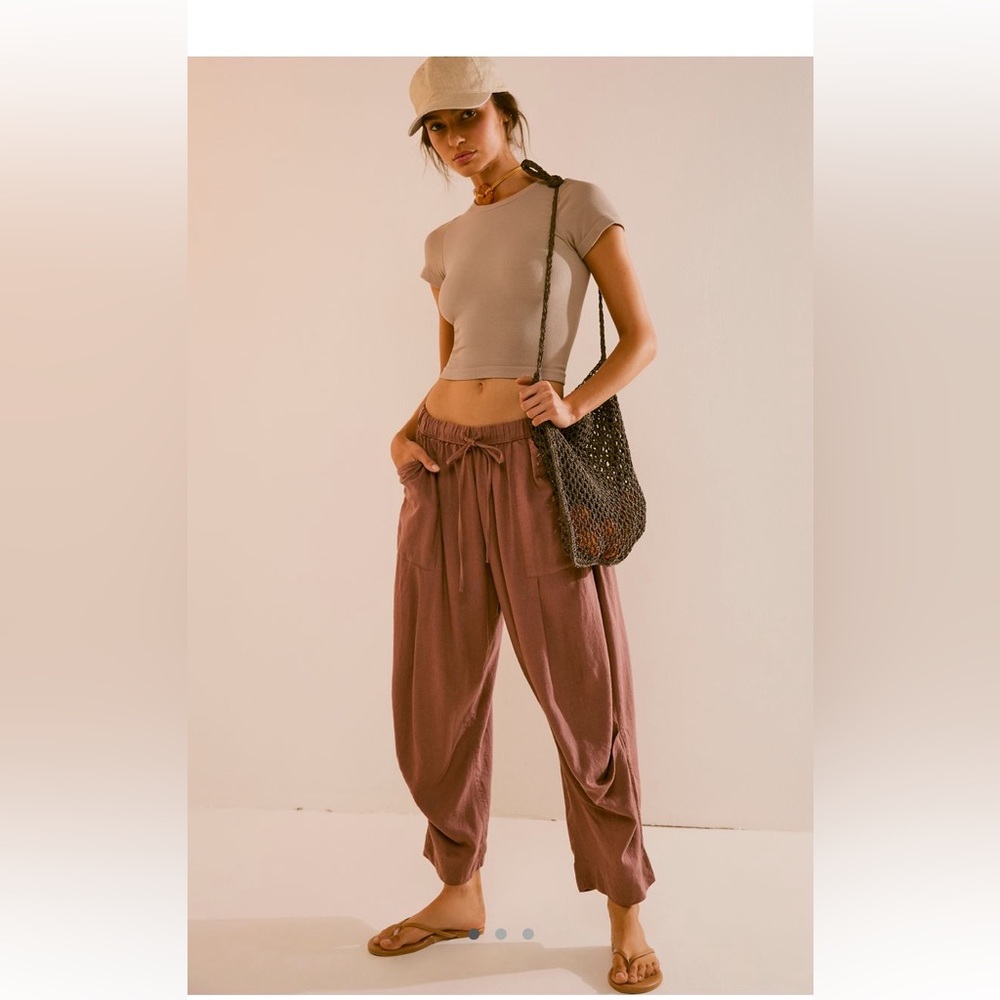 NWT Free People, Take Me With You Linen Pants, small.